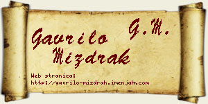 Gavrilo Mizdrak vizit kartica